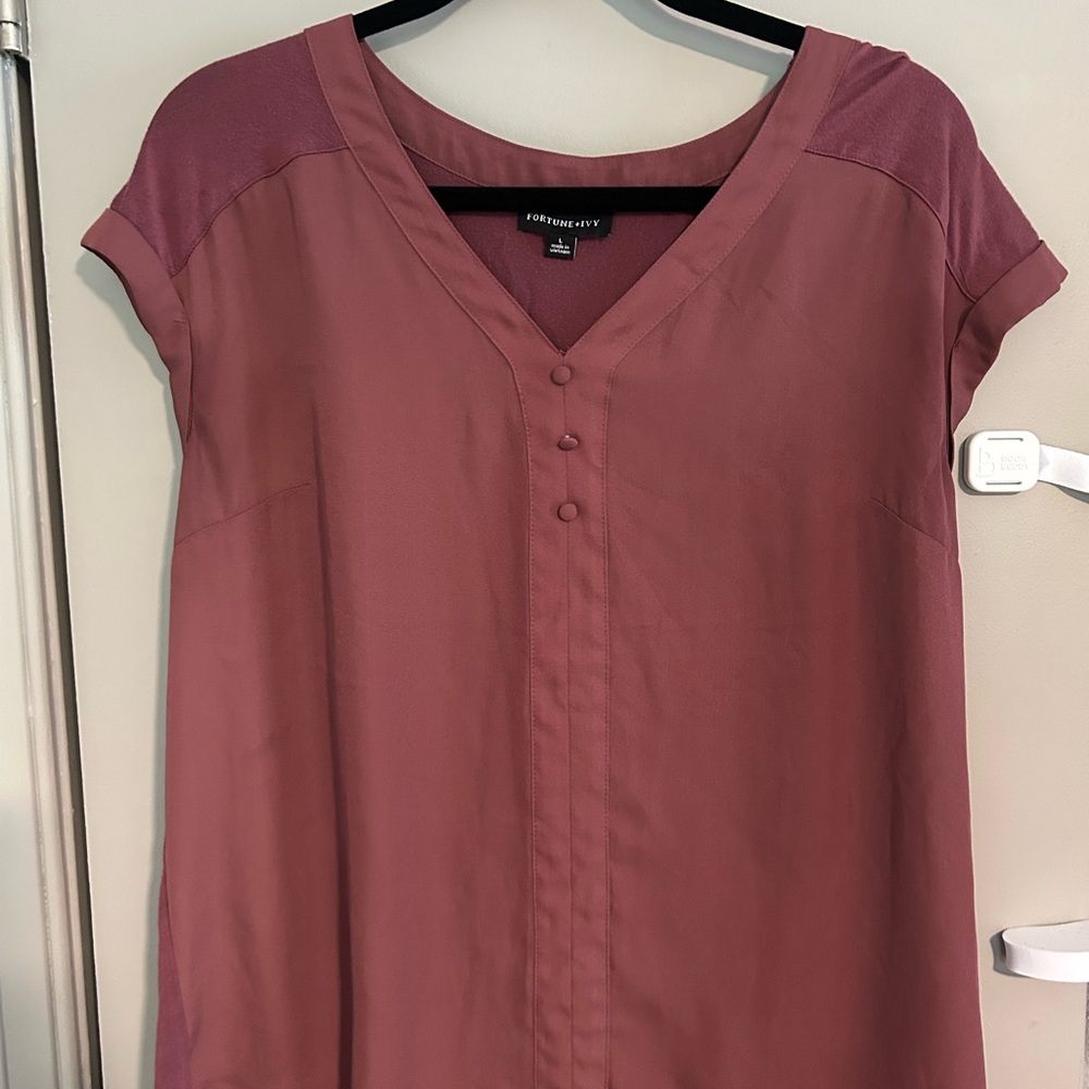 Pink Blouse with Short Sleeves